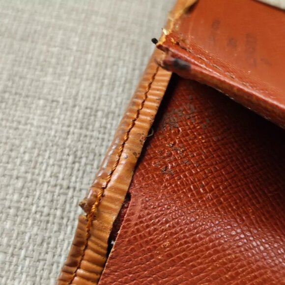 Auth Louis Vuitton Card Holder Yellow Leather Bifold Wallet Purse Made in France - Picture 12 of 13